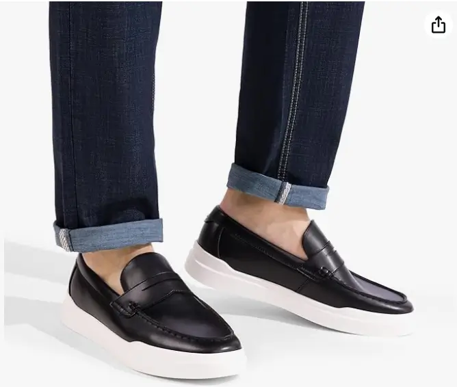 Bruno Marc Classic lightweight slip-on loafers for men Black – Image 2